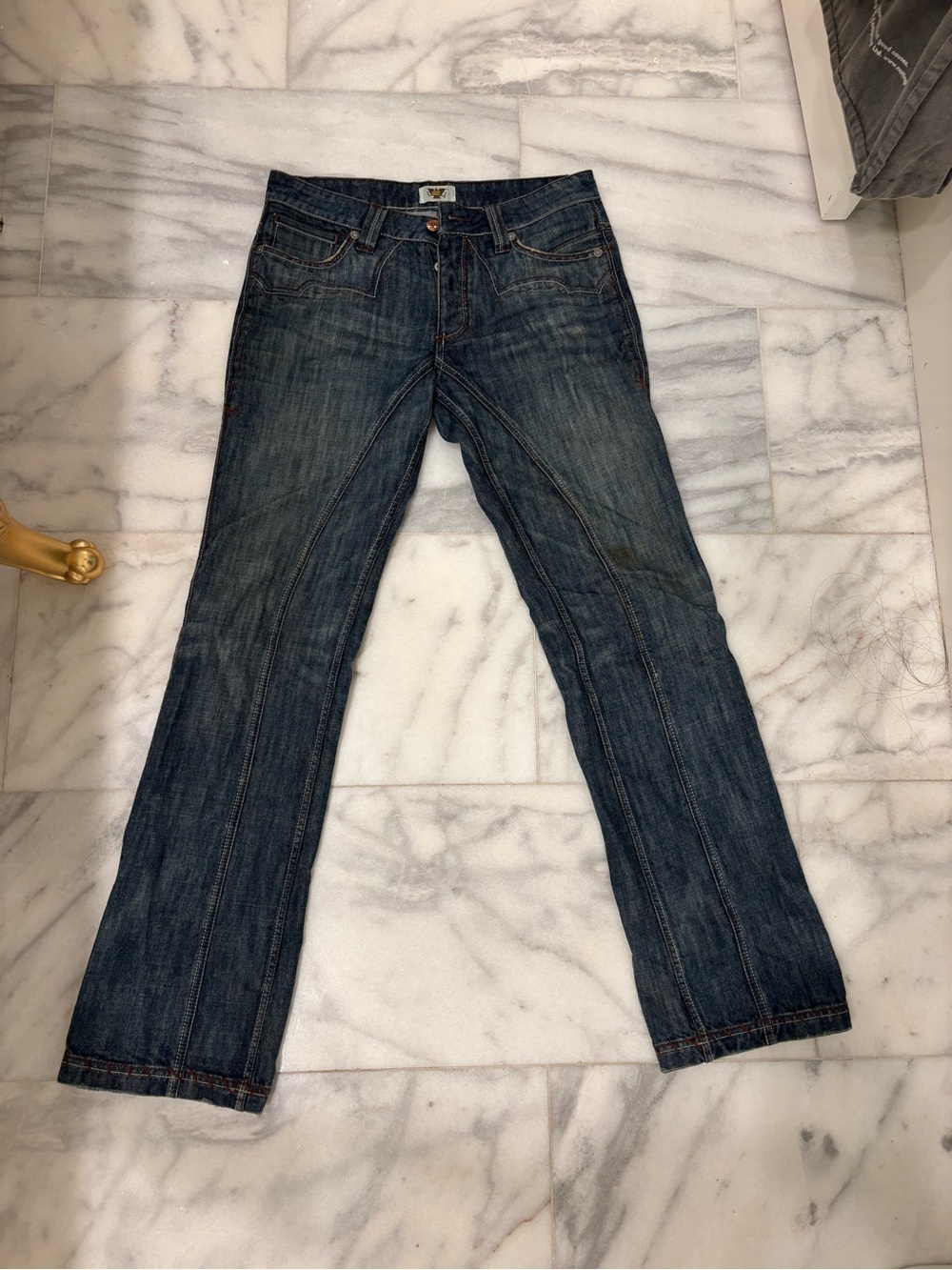Antik Denim Men's Bootcut Jeans in Dark Blue Wash